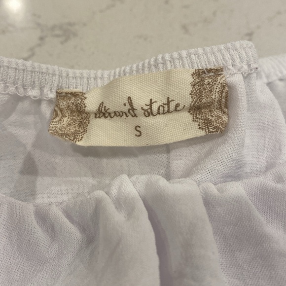 Altar’d State White Puff Sleeve Tie-Back Dress Small - Picture 4 of 5